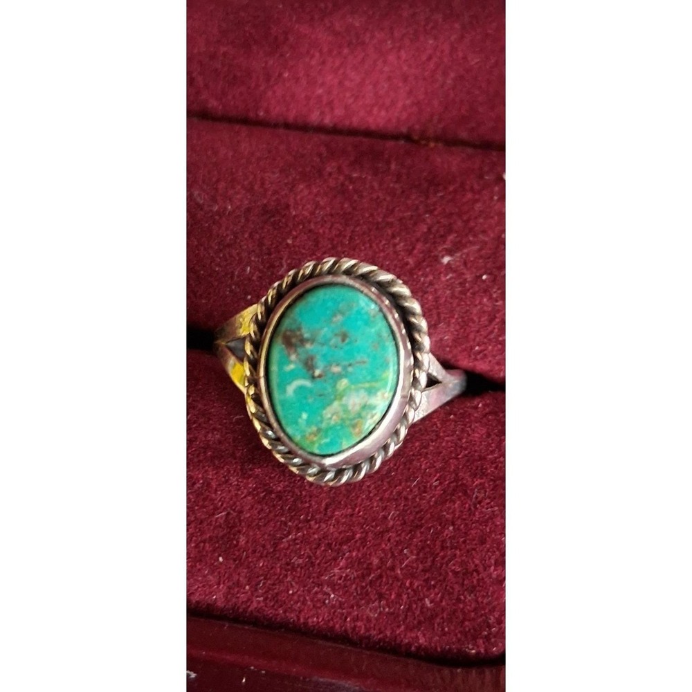 Vintage Navajo Turquoise Sterling Silver Ring Size 6
